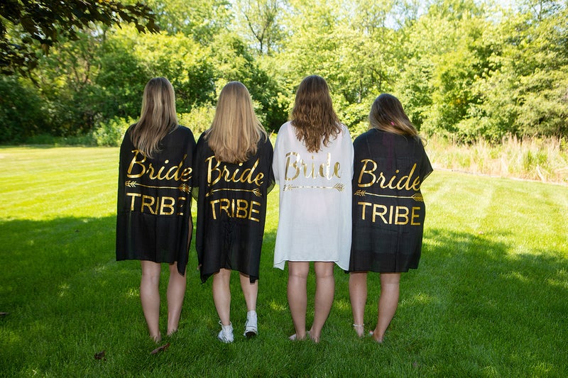 Funky Junque غطاء شاطئي عروس من فنكي جنك للنساء - شال زفاف للحفلات الوداعية للعزوبية، قبيلة العروس - أسود - Image 4